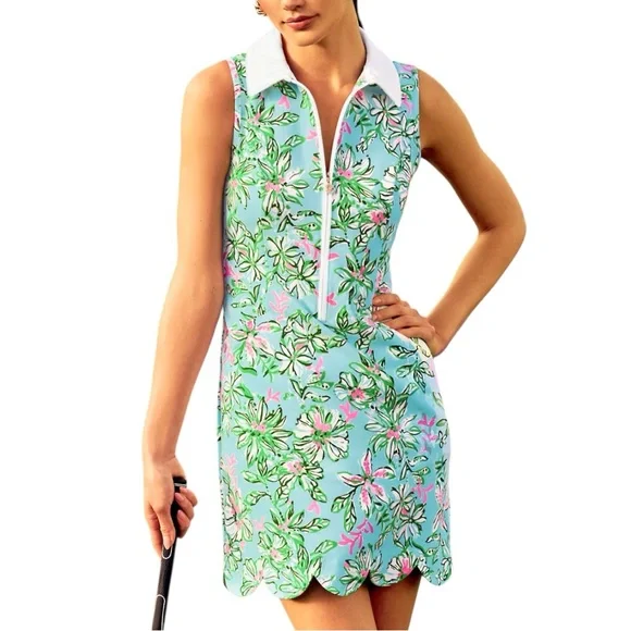 NWT Lilly Pulitzer UPF 50+ Luxletic Kathy Scallop Dress size 4 Sun of Bum Golf - Picture 1 of 10